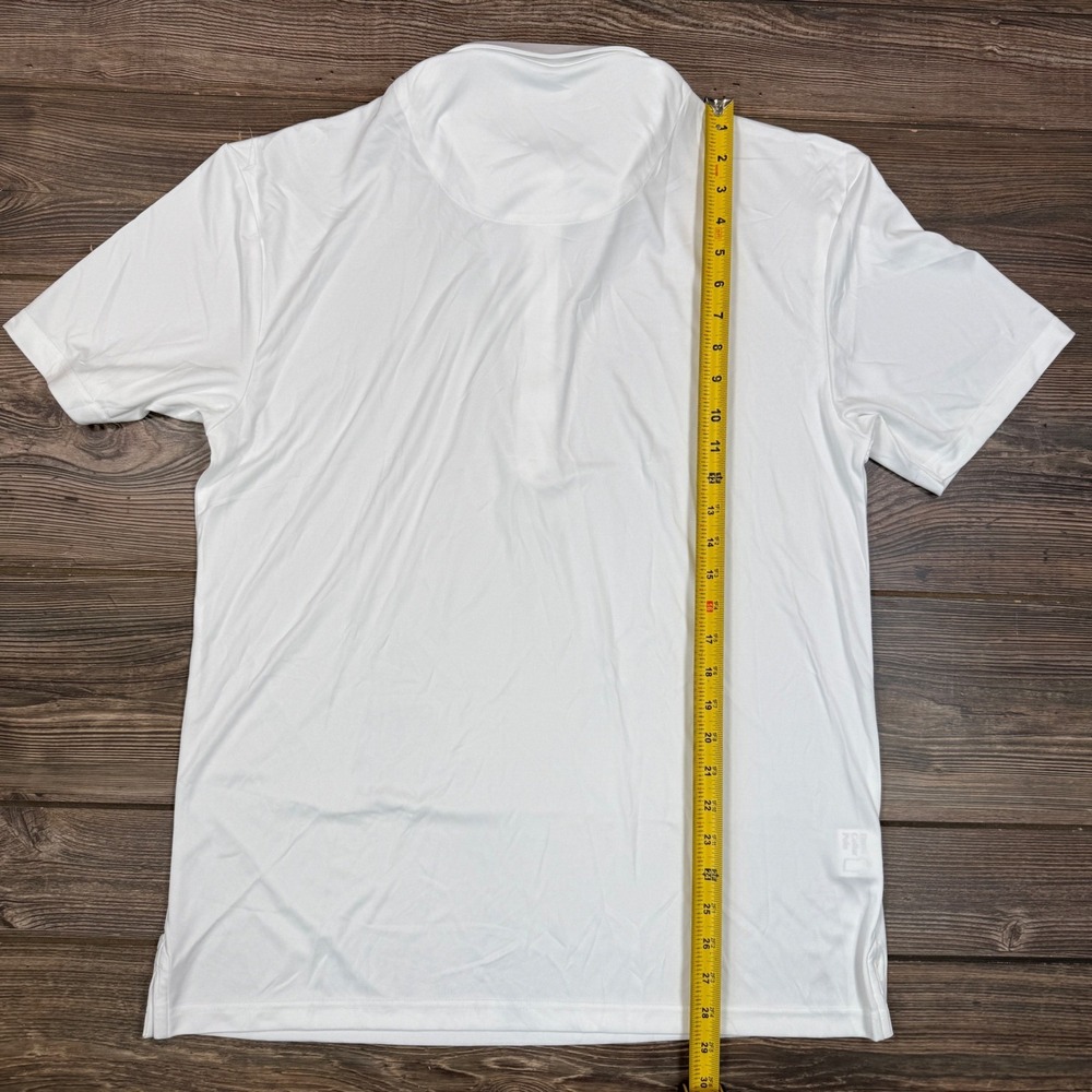 Collars & Co Mens Size Large Dress Collar Polo White Short Sleeve Performance - Picture 5 of 7